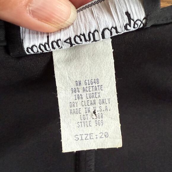 Vintage Georgio Sant Angelo Cocktail Dress SZ 20 Gold Black - Picture 6 of 8